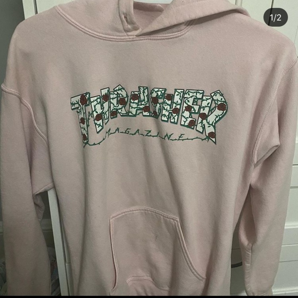 pink thrasher hoodie